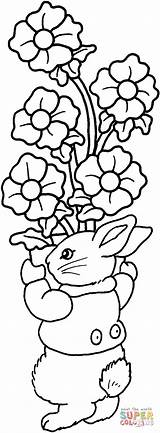 Kleurplaten Bloemen Rabbit sketch template