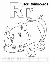 Coloring Rhinoceros Printable Letter Pages Rhino Preschool Practice Handwriting Rr Colour Crafts Worksheet Kids Alphabet Rhinos Animal Activities Letters Popular sketch template