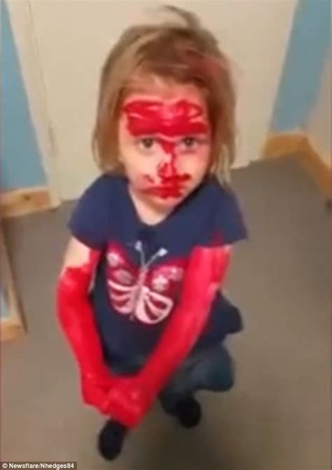 Great Yarmouth Three Year Old Covers Herself In Lipstick To Look Like