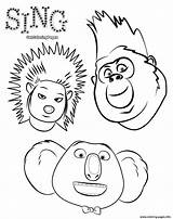 Sing Coloring Pages Movie Johnny Moon Buster Ash Kids Color Printable Animals Print Faces Characters Singing Coloringhome Disney Pages2color Book sketch template