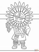 Kachina Doll Coloring Native Pages American Navajo Drawing Printable Indian Printables Designs Blanket India Flag Americans Adult Template Archaeology Pueblo sketch template