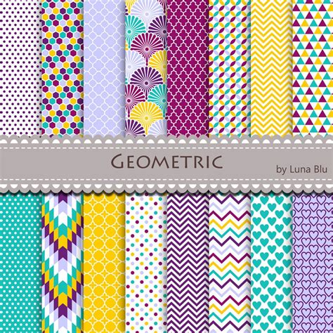 item added   shopgeometric digital paper colorful geometric