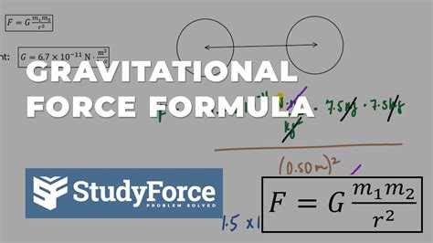 gravitational force  attraction equation    find gravitational force