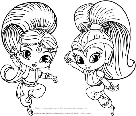 shimmer  shine coloring pages coloring home