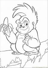 Jungle Monkey Book Coloring Banana Printable Pages Eats Cartoons Color Online Tarzan Colouring Disney Printables Para sketch template