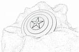 Coloring Captain America Pages Shield Logo Getcolorings Getdrawings sketch template