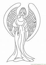 Angel Coloring Pages Printable Angels Cute Adult Sheets Kids Dark Fairy Drawing Wings Colouring Godmother Color Print Popular Library Clipart sketch template