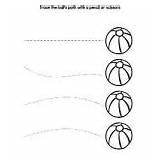 Tracing Ball Worksheet Lines sketch template
