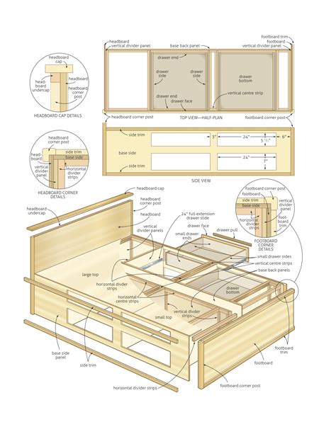 bed plans storage  woodworking