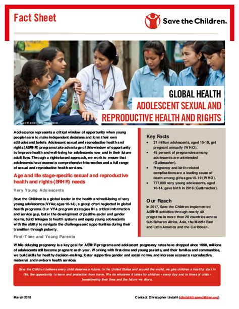 Global Health Adolescent Sexual And Reproductive Health