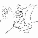 Coloring Groundhog Pages Surfnetkids sketch template