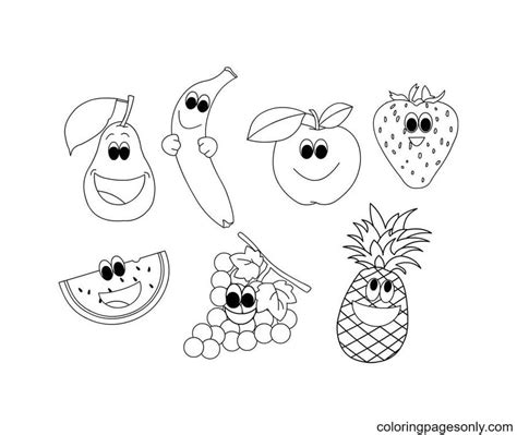 printable fruit coloring pages tropical fruits coloring pages coloring pages  kids