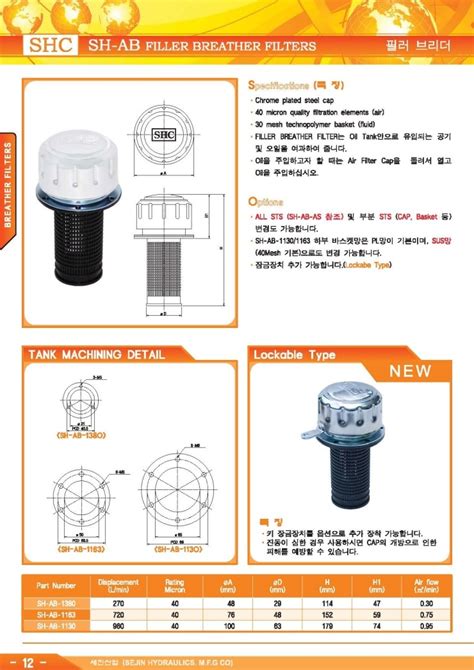 sh ab filler breather filters sh ab