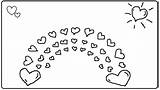 Coloring Rainbow Heart Hearts Pages Valentines Kids Created Word Choose Board sketch template