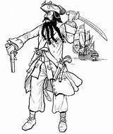 Colouring Pirates Blackbeard Hubpages sketch template
