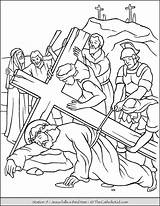Cross Stations Catholic Coloring Pages Kids Station Jesus Third Falls Thecatholickid 9th Time sketch template