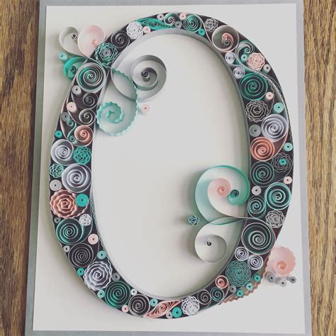 quilling quilled paper monogram letter  baby girl nursery home