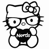 Nerd Pages Kitty Hello Coloring Stickers Decal Emoji Window Decals Nerds Vinyl Face Car Lpn Sticker Clipart Svg Nurse Practical sketch template