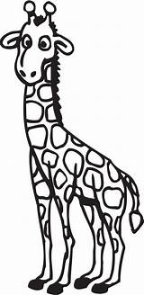 Giraffe Coloring Cartoon Pages Clipart Colouring Clip Cliparts Drawing Girraffe Line Color Print Netart Printable Library Use Favorites Add sketch template