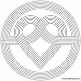 Coloring Pages Heart Rainbow Mandala Kids Simple Patterns Color Designs Printable Pattern Infinity Cool Adults Knot Colouring Sign Drawing Print sketch template