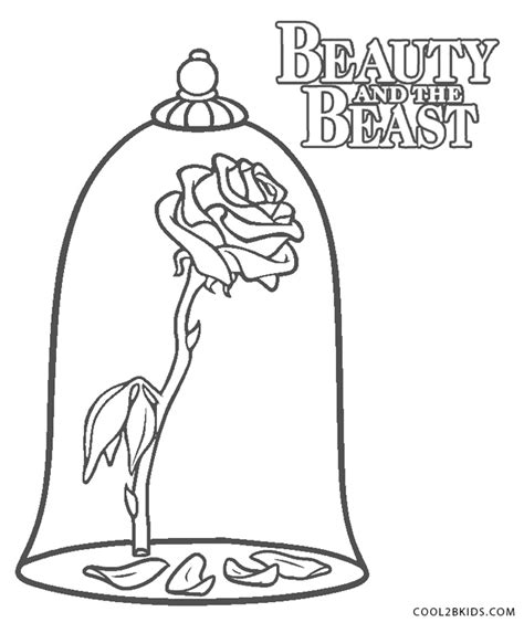 beauty   beast rose coloring pages
