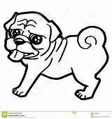 Pug Coloring Pages Dog Cartoon Puppy Cute Outline Drawing Book Funny Vector Pugs Color Printable Illustration Drawings Royalty Pa Getcolorings sketch template