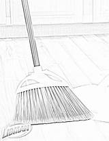 Broom Mop Dustpan sketch template