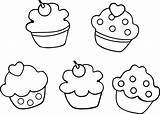 Cupcake Coloring Pages Printable Cute Outline Drawing Cupcakes Sweets Cake Cakes Color Drawings Wonder Getcolorings Print Getdrawings Kids Paintingvalley sketch template