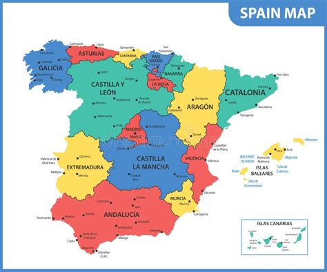 mapa administrativo  politico da andaluzia  vetor  bandeira
