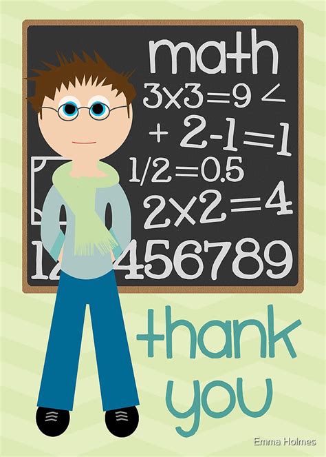 thank you math teacher by emma holmes redbubble