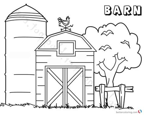 simple barn coloring page farm coloring pages  preschool