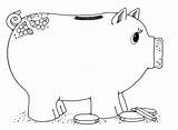 Piggy Bank Template Clipart Clip Cartoon Cliparts Library Color sketch template