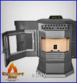 comfortbilt hp carbon black pellet stove fireplace  btu withss door trim fireplace