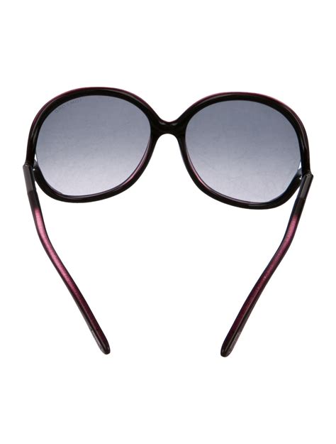 Purple Acetate Tom Ford Rhi Oversize Sunglasses With Logo Accents At