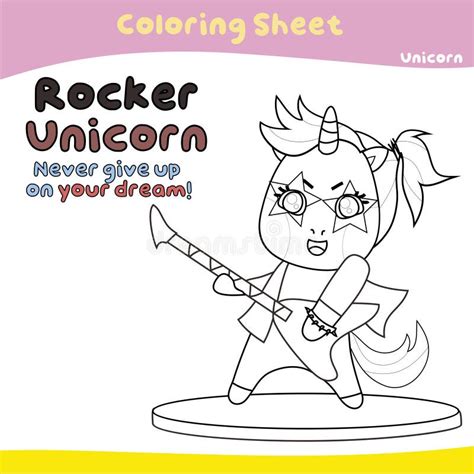 unicorn coloring sheet stock vector illustration  kindergarten