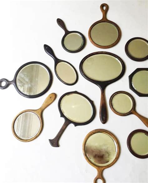 set of 14 antique bevelled glass hand mirror collection for sale at 1stdibs