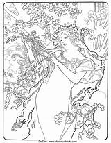 Coloring Mucha Pages Adult Alphonse Nouveau Alfons Elaborate Di Lotus Da Colorare Getcolorings Articolo Line Library Getdrawings Print Southwest sketch template