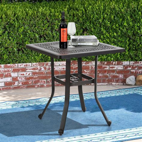 mf studio outdoor table cast aluminum bistro square dining table