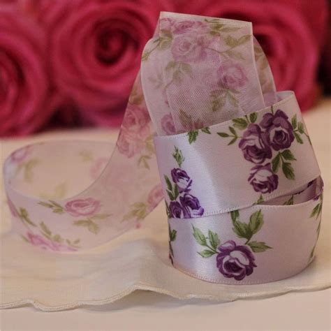 vintage rose ribbon lilacpurple