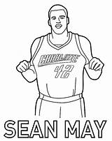 Coloring Nba Pages Printable Basketball Jersey Drawing Charlotte Sean May Fruit Print Irving Kyrie Color Template Logo Curry Getdrawings Durant sketch template