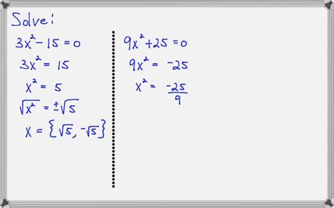 solve quadratic equations  square root property youtube