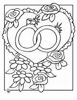 Coloring Wedding Pages Printable Kids Library Clipart sketch template
