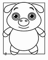 Pig Coloring Cute Pages Template Print Pigs Color Kids Animal Sheet Drawing Printable Templates Animals Shape Bellied Pot Funny Number sketch template