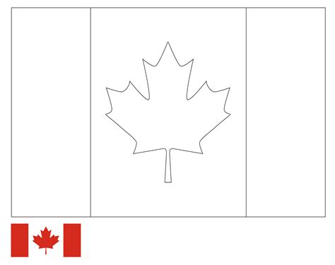 coloring page flag  canada drawing outline vectors