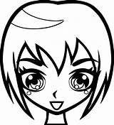 Hair Coloring Girl Short Pages Face Colouring Printable Getcolorings Kids Girls Color Manga Print Coloringbay sketch template