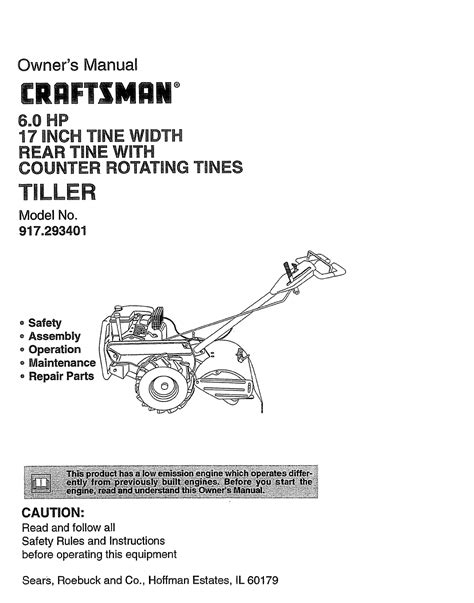 craftsman tiller model  manual