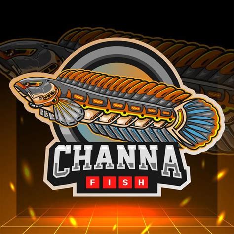 channa fish mecha robot mascot esport logo design   logo