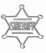 Sheriff Badge Coloring Pages Printable Star Template Western Police Color Print Getcolorings sketch template