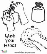 Coloring Hand Pages Washing Wash Kids Hands Printable Belarabyapps Worksheets Worksheet Sheets Hygiene Kindergarten sketch template