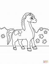 Horse Coloring Cute Pages Printable Horses Drawing Paper Categories sketch template